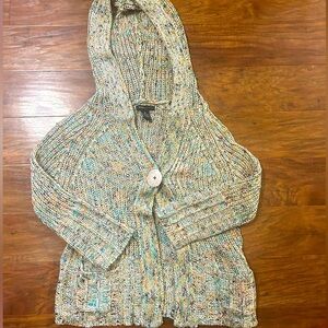 BCBG Maxazria Women’s Multicolor Hooded Cardigan Sweater, Size M